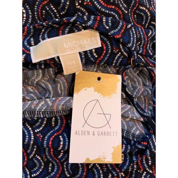 Michael Kors Blue Geometric Print Maxi Dress, Size Small (Petite) - Picture 8 of 8